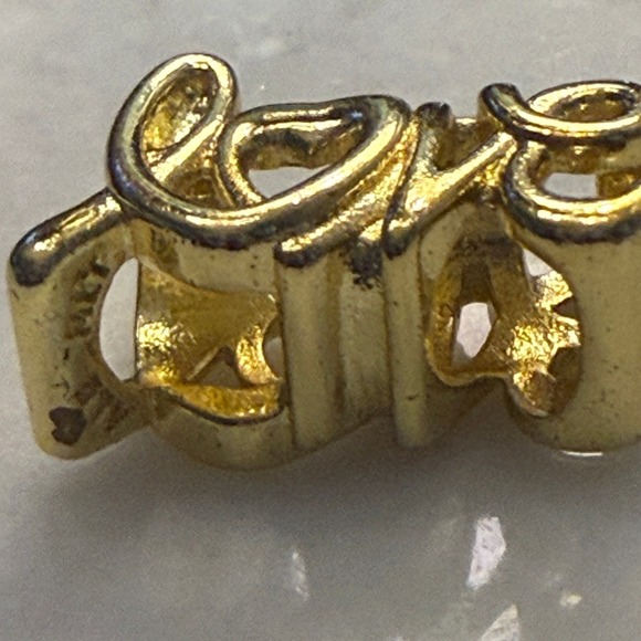 Authentic Pandora Love Script Gold Plated Charm - Picture 5 of 5